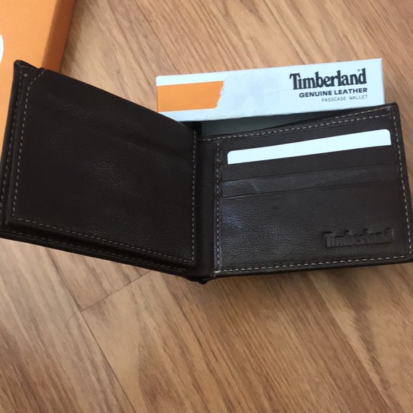 Timberland leather bi-fold wallet brown new in box - Picture 3 of 6